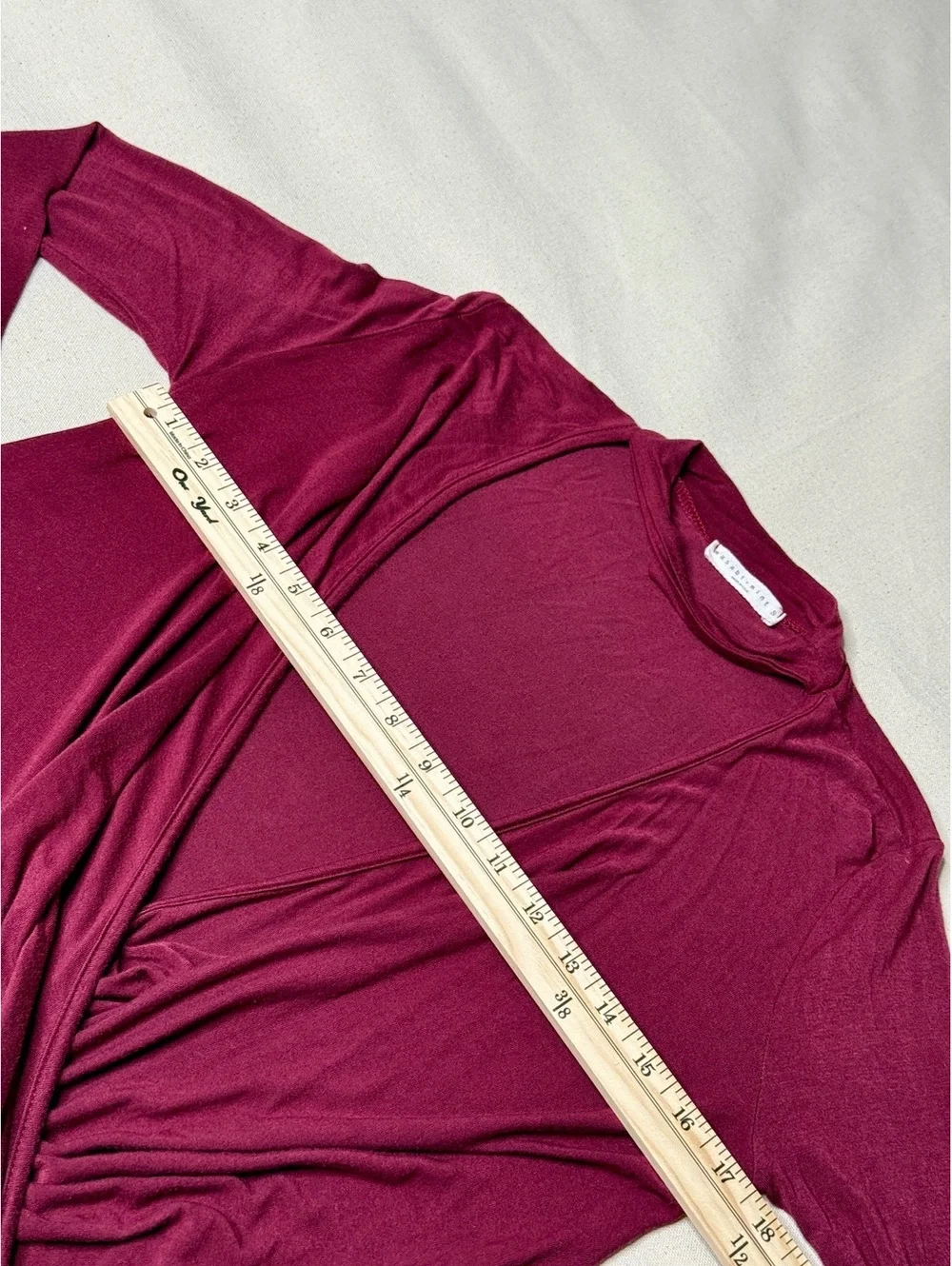 Wasabi + Mint Burgundy Twist Front Long Sleeve Top Size Small Made in USA